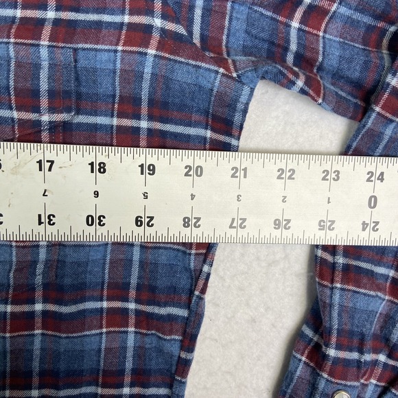 C17 Cedixsept Flannel Shirt Mens M Blue Plaid Pearl‎ Snap Western Outdoor - Picture 6 of 9